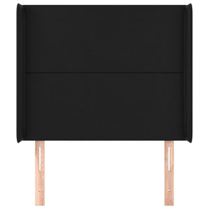 Kopfteil mit Ohren Schwarz 83x16x118/128 cm Kunstleder