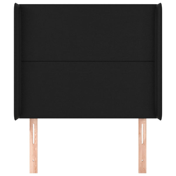 Kopfteil mit Ohren Schwarz 83x16x118/128 cm Kunstleder