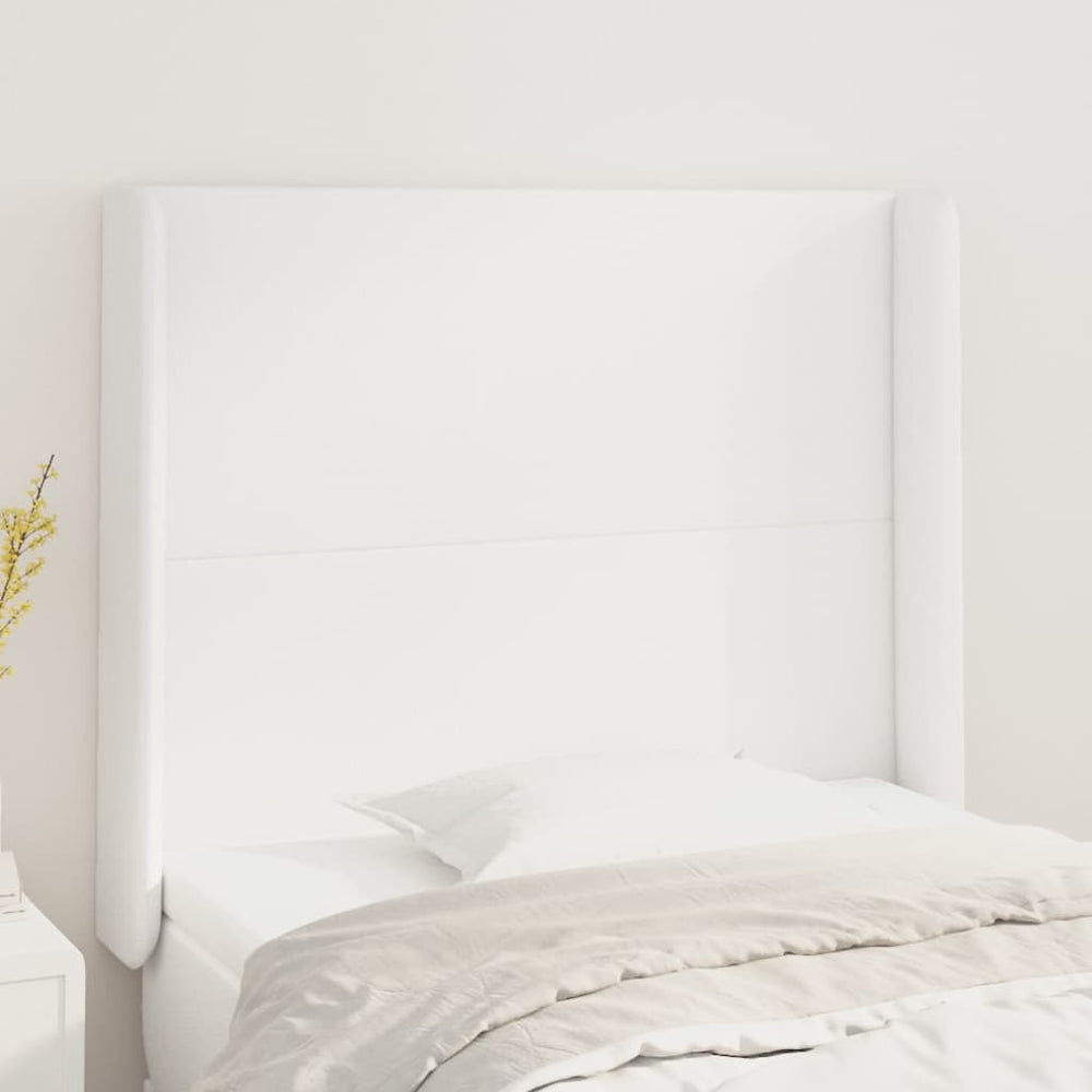 vidaXL Headboard with Wings White 83x16x118/128 cm Faux Leather