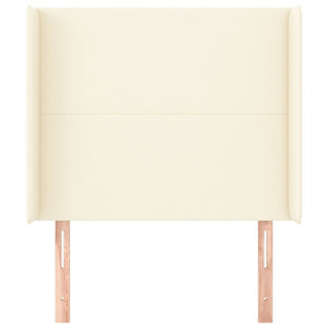 vidaXL Wingback Headboard Cream 83x16x118/128 cm Faux Leather