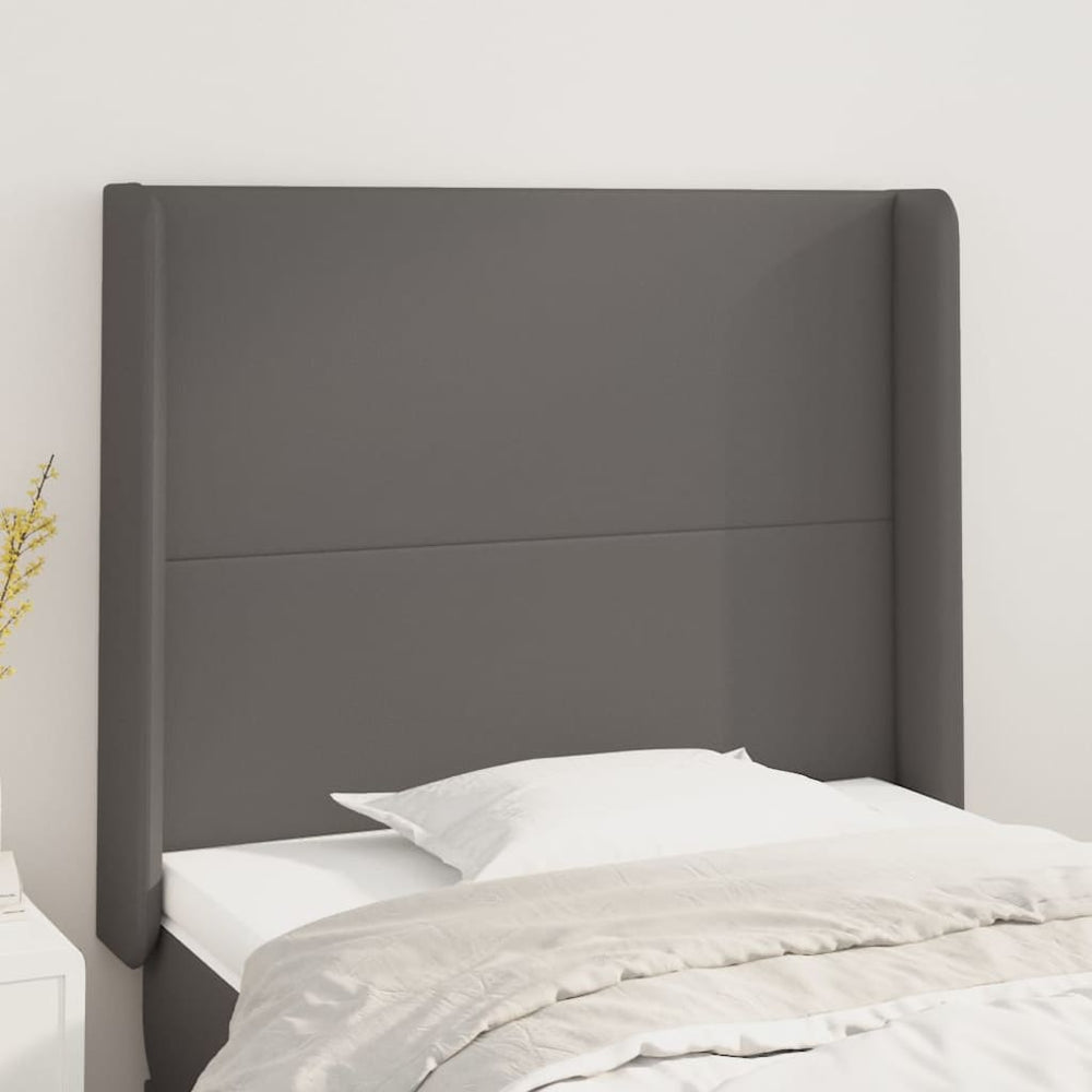vidaXL Wingback Headboard Grey 83x16x118/128 cm Faux Leather