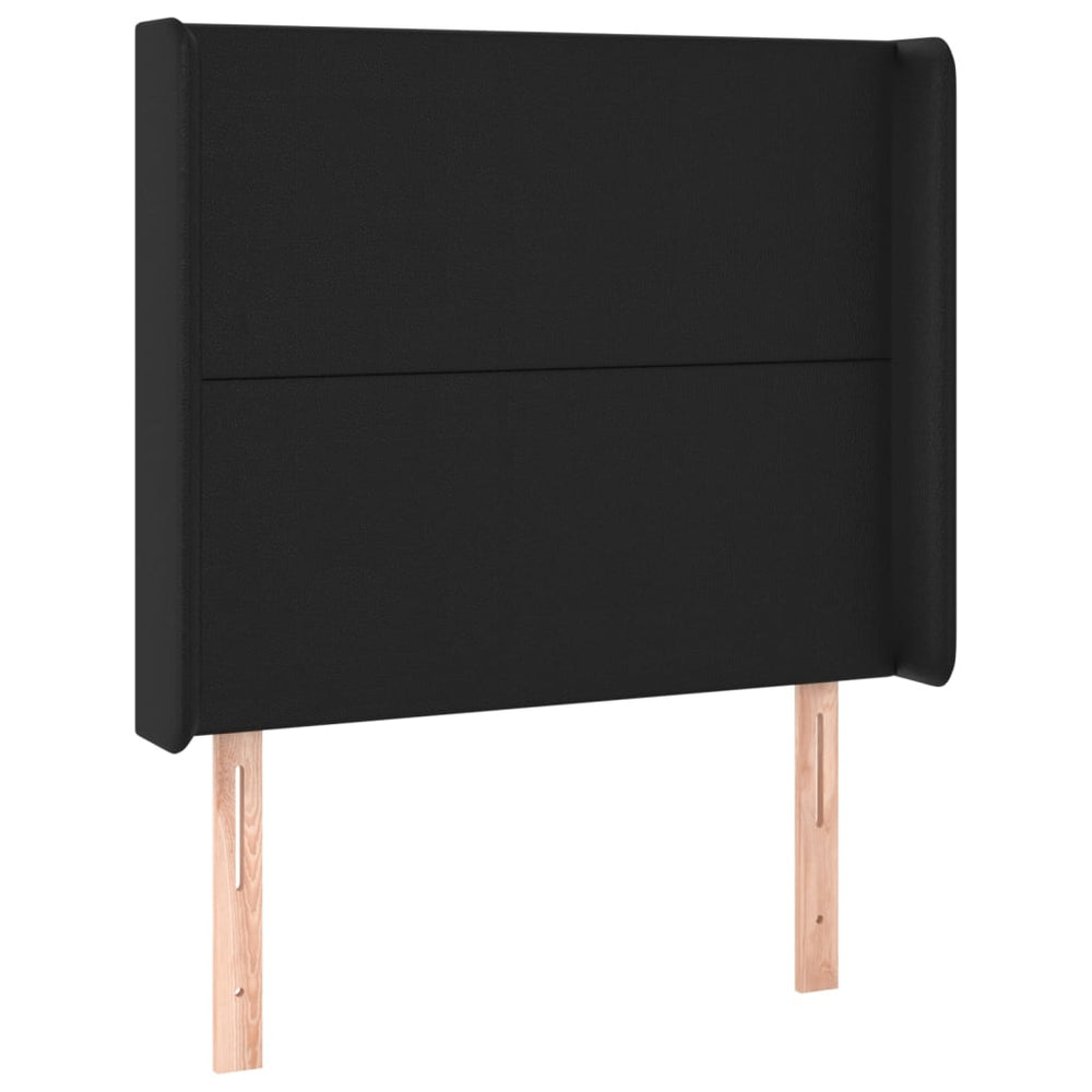 vidaXL Wingback Headboard Black 93x16x118/128 cm Faux Leather
