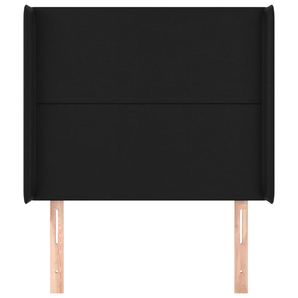 vidaXL Wingback Headboard Black 93x16x118/128 cm Faux Leather