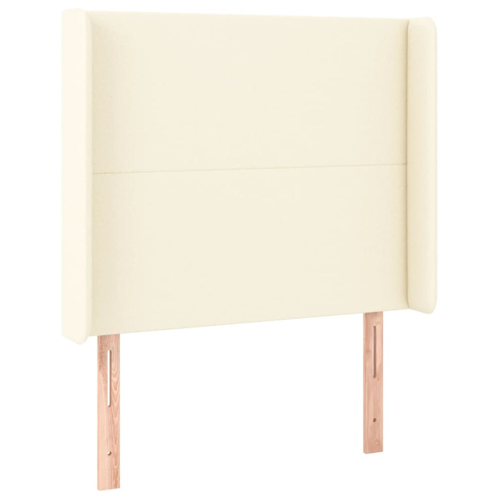 vidaXL Wingback Headboard Cream 93x16x118/128 cm Faux Leather