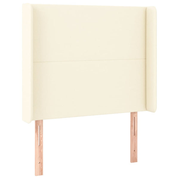 vidaXL Wingback Headboard Cream 93x16x118/128 cm Faux Leather