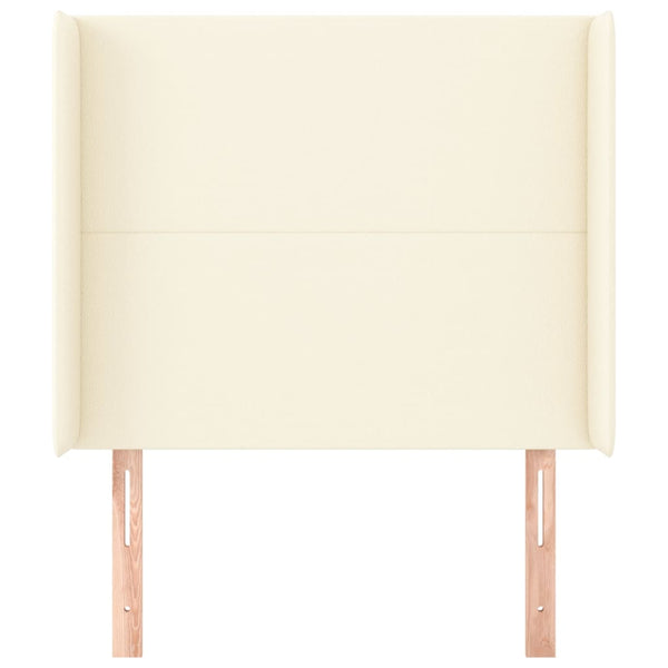 vidaXL Wingback Headboard Cream 93x16x118/128 cm Faux Leather