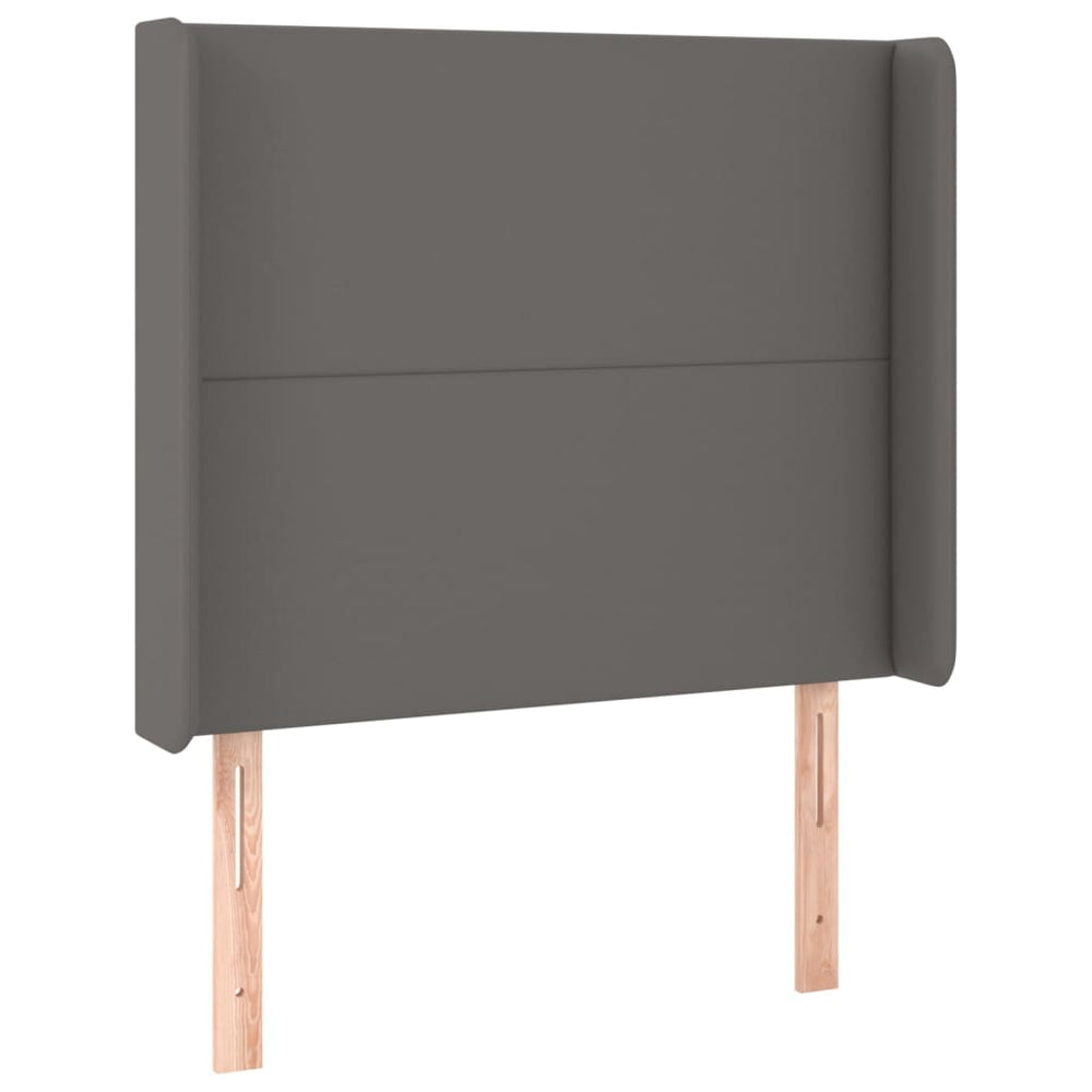 vidaXL Wingback Headboard Grey 93x16x118/128 cm Faux Leather
