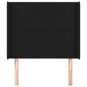 vidaXL Wingback Headboard Black 103x16x118/128 cm Faux Leather