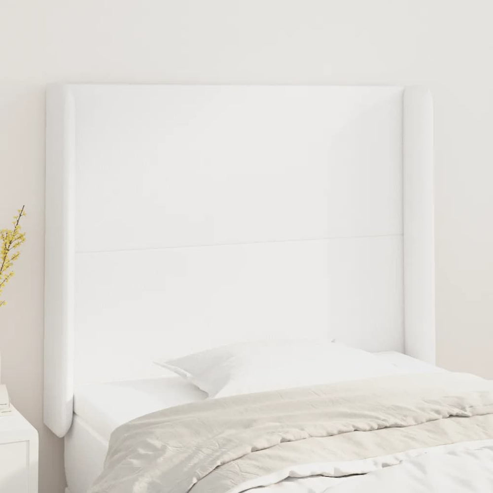 vidaXL Wingback Headboard White 103x16x118/128 cm Faux Leather