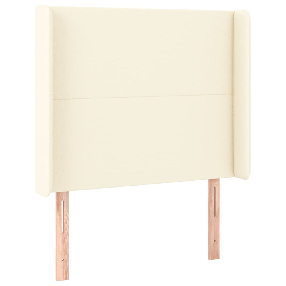 vidaXL Wingback Headboard Cream 103x16x118/128 cm Faux Leather