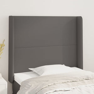 vidaXL Wingback Headboard Grey 103x16x118/128 cm Faux Leather
