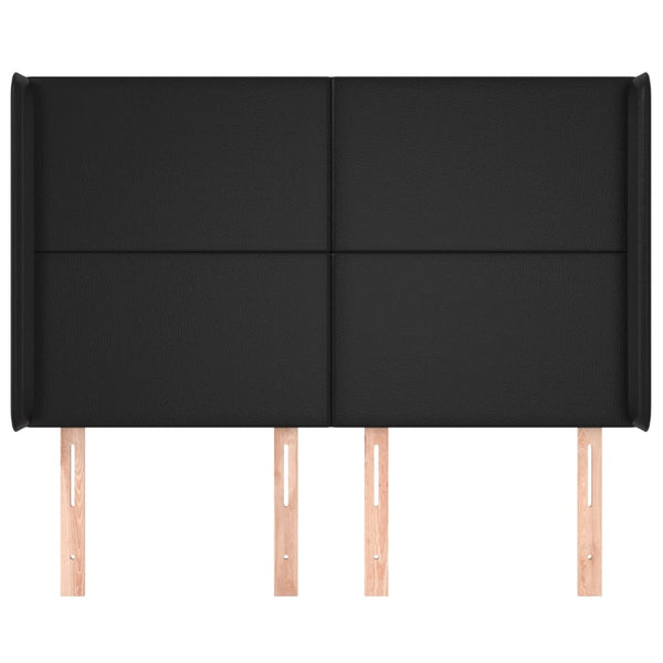 vidaXL Tufted Headboard Black 147x16x118/128 cm Faux Leather