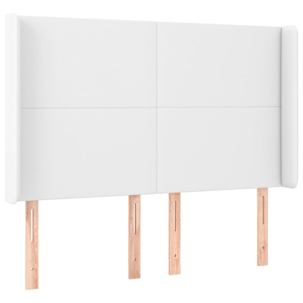 vidaXL Wingback Headboard White 147x16x118/128 cm Faux Leather
