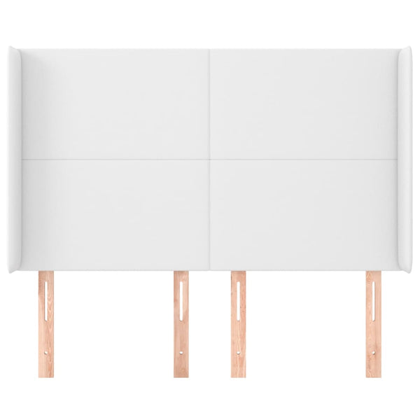 vidaXL Wingback Headboard White 147x16x118/128 cm Faux Leather