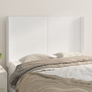 vidaXL Wingback Headboard White 147x16x118/128 cm Faux Leather