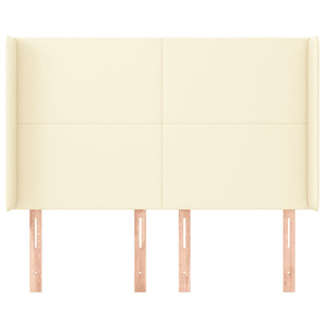 vidaXL Headboard with Wings Cream 147x16x118/128 cm Faux Leather