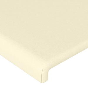 vidaXL Headboard with Wings Cream 147x16x118/128 cm Faux Leather