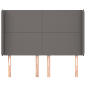 vidaXL Wingback Headboard Grey 147x16x118/128 cm Faux Leather