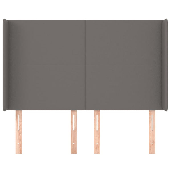 vidaXL Wingback Headboard Grey 147x16x118/128 cm Faux Leather