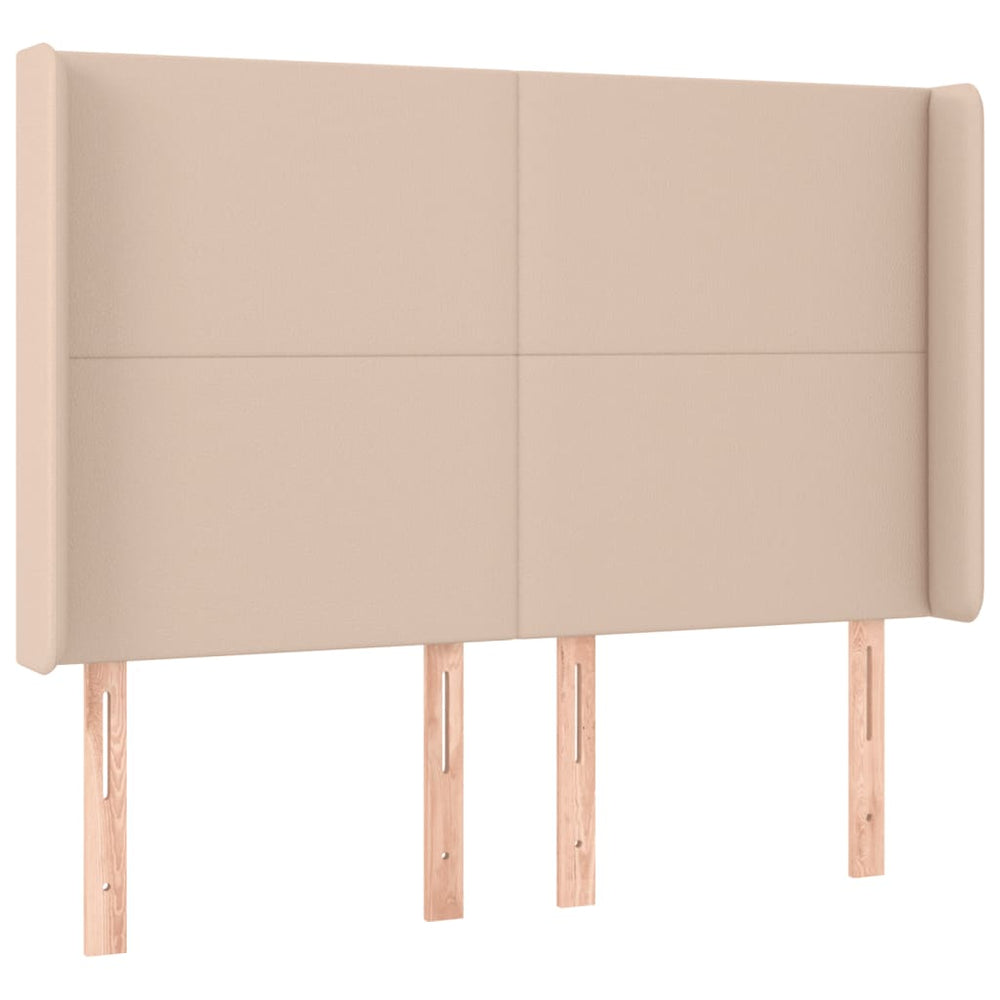 vidaXL Headboard with Wings Cappuccino Brown 147x16x118/128 cm Faux Leather
