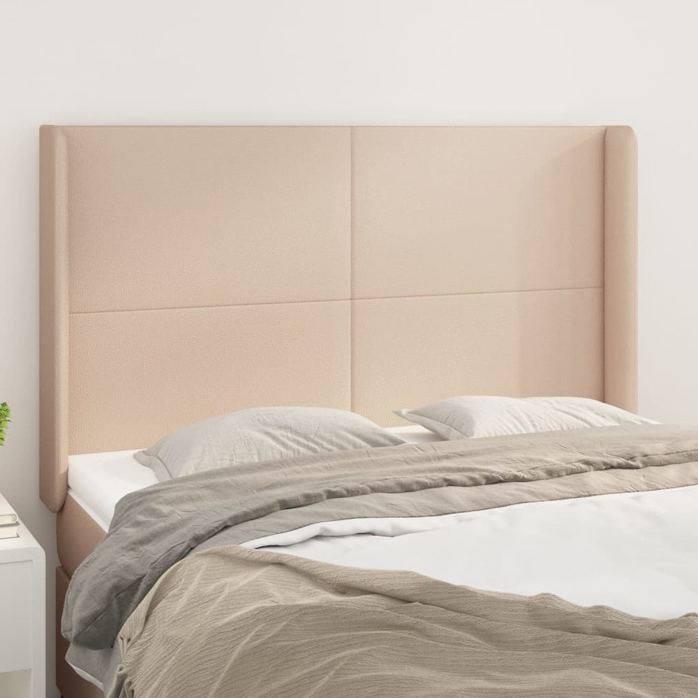 vidaXL Headboard with Wings Cappuccino Brown 147x16x118/128 cm Faux Leather