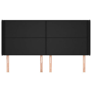 vidaXL Wingback Headboard Black 163x16x118/128 cm Faux Leather