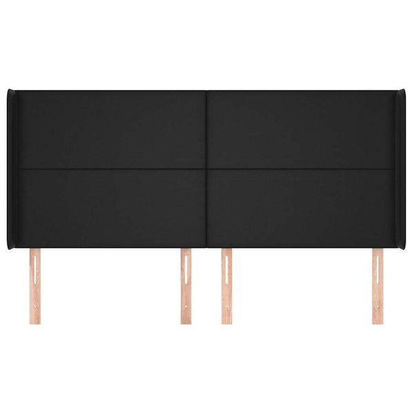 vidaXL Wingback Headboard Black 163x16x118/128 cm Faux Leather