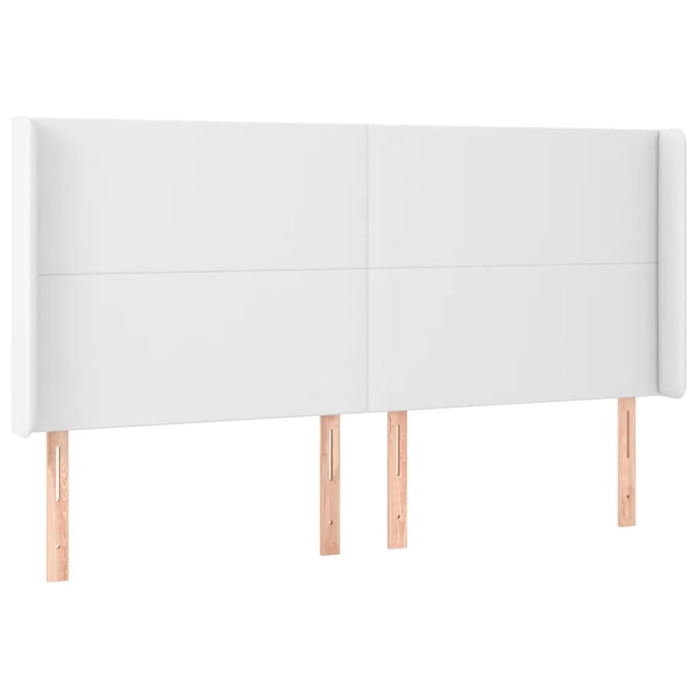 vidaXL Wingback Headboard White 163x16x118/128 cm Faux Leather