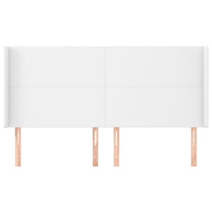 vidaXL Wingback Headboard White 163x16x118/128 cm Faux Leather