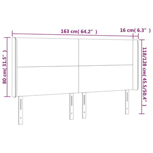 vidaXL Wingback Headboard White 163x16x118/128 cm Faux Leather