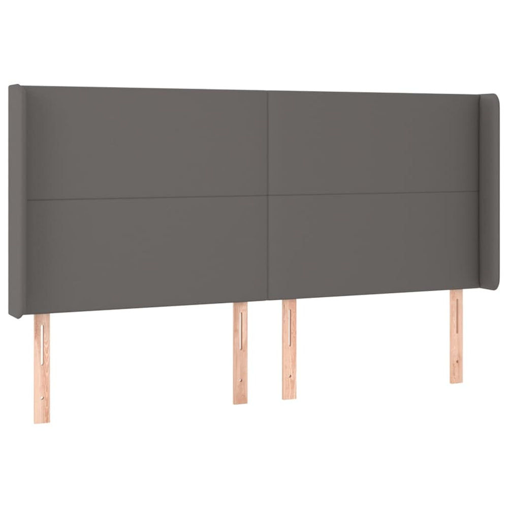 vidaXL Wingback Headboard Grey 163x16x118/128 cm Faux Leather