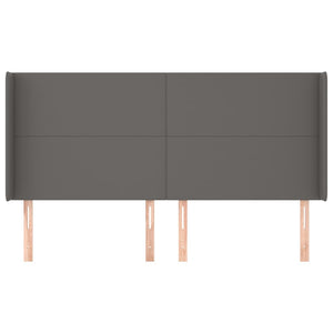 vidaXL Wingback Headboard Grey 163x16x118/128 cm Faux Leather