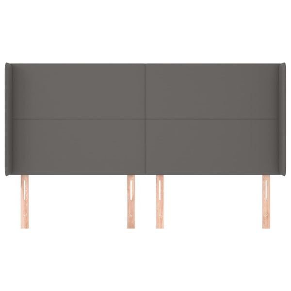 vidaXL Wingback Headboard Grey 163x16x118/128 cm Faux Leather