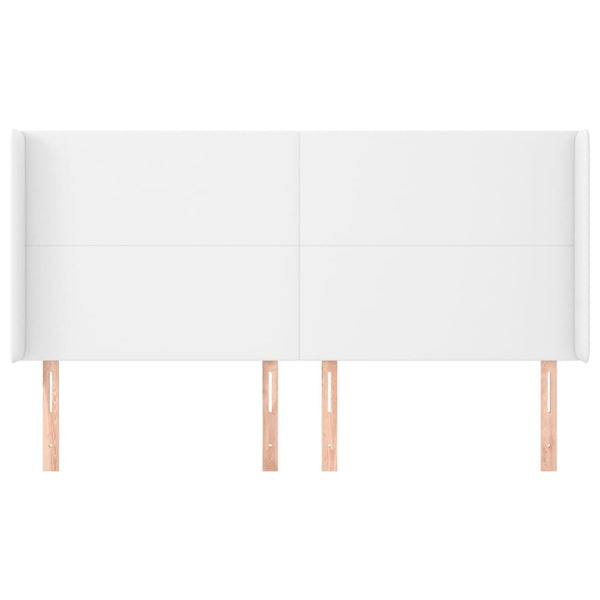 vidaXL Headboard with Wings White 183x16x118/128 cm Faux Leather