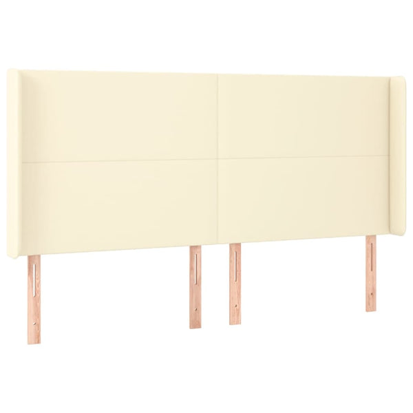 vidaXL Wingback Headboard Cream 183x16x118/128 cm Faux Leather