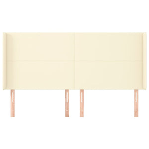 vidaXL Wingback Headboard Cream 183x16x118/128 cm Faux Leather