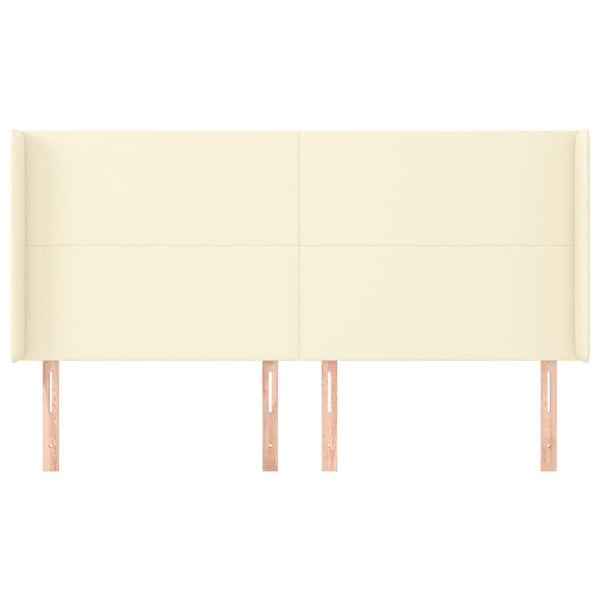vidaXL Wingback Headboard Cream 183x16x118/128 cm Faux Leather