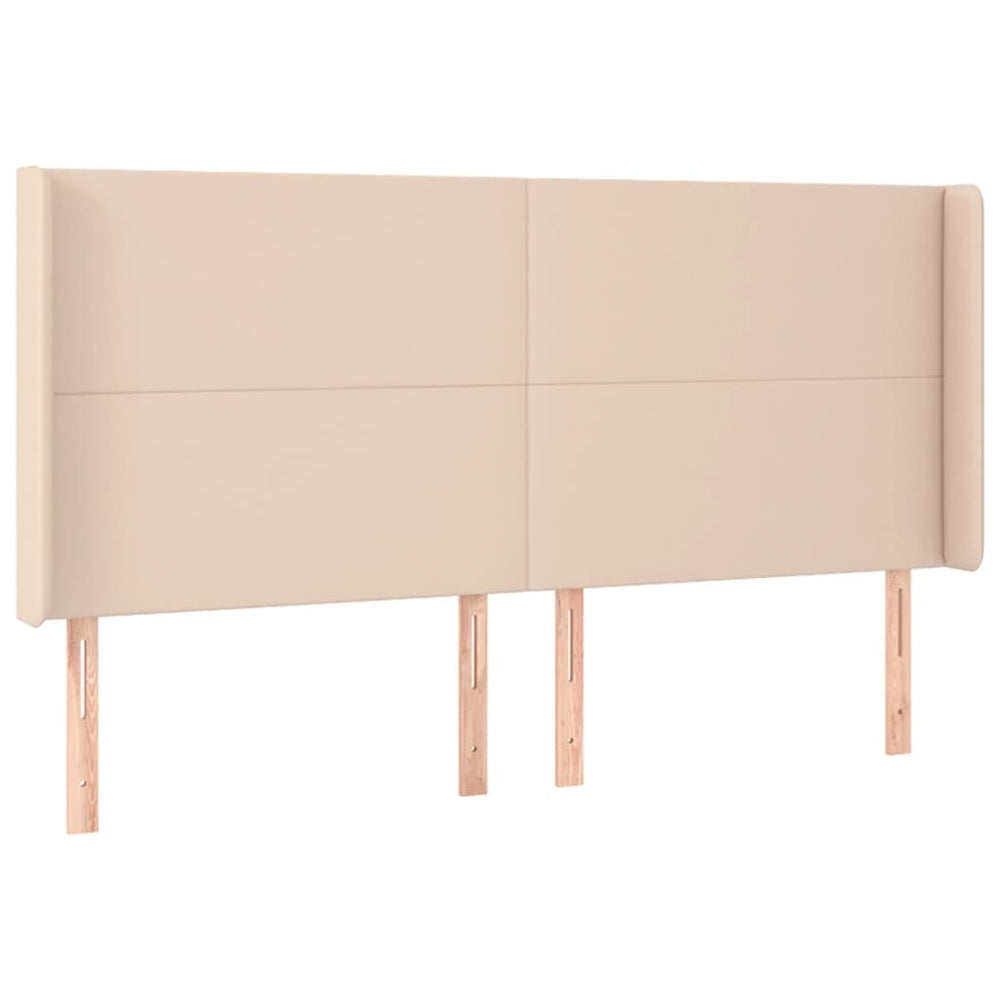 vidaXL Headboard with Wings Cappuccino Brown 183x16x118/128cm Faux Leather
