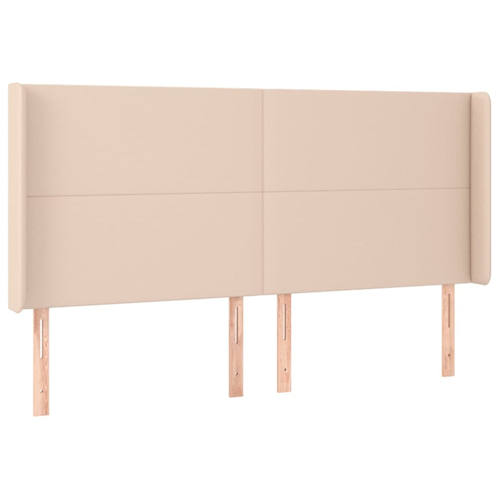 vidaXL Headboard with Wings Cappuccino Brown 203x16x118/128 cm Faux Leather