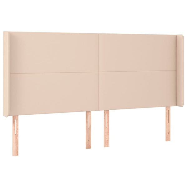 vidaXL Headboard with Wings Cappuccino Brown 203x16x118/128 cm Faux Leather