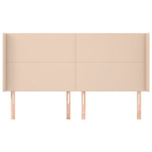 vidaXL Headboard with Wings Cappuccino Brown 203x16x118/128 cm Faux Leather