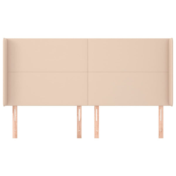 vidaXL Headboard with Wings Cappuccino Brown 203x16x118/128 cm Faux Leather