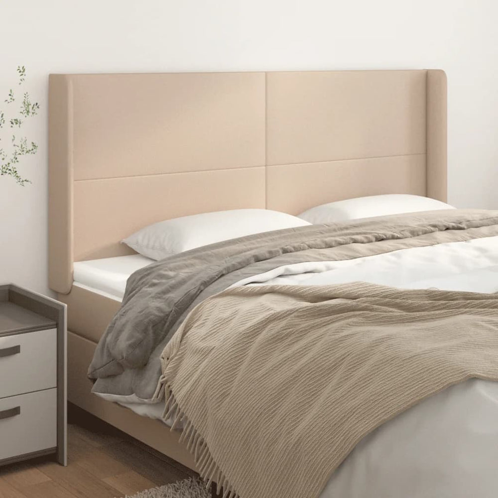 vidaXL Headboard with Wings Cappuccino Brown 203x16x118/128 cm Faux Leather