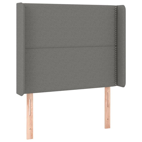 vidaXL Wingback Headboard Dark Grey 83x16x118/128 cm Fabric