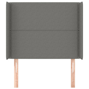 vidaXL Wingback Headboard Dark Grey 83x16x118/128 cm Fabric