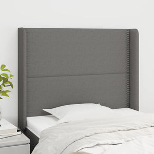 vidaXL Wingback Headboard Dark Grey 83x16x118/128 cm Fabric