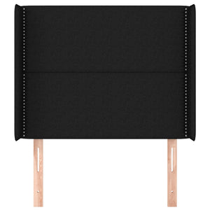vidaXL Wingback Headboard Black 83x16x118/128 cm Fabric