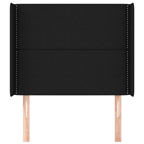vidaXL Wingback Headboard Black 83x16x118/128 cm Fabric