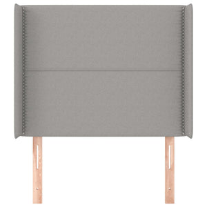 vidaXL Wingback Headboard Light Grey 93x16x118/128 cm Fabric