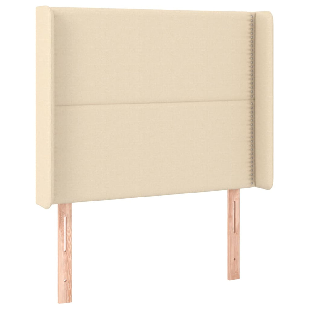 vidaXL Wingback Headboard Cream 93x16x118/128 cm Fabric